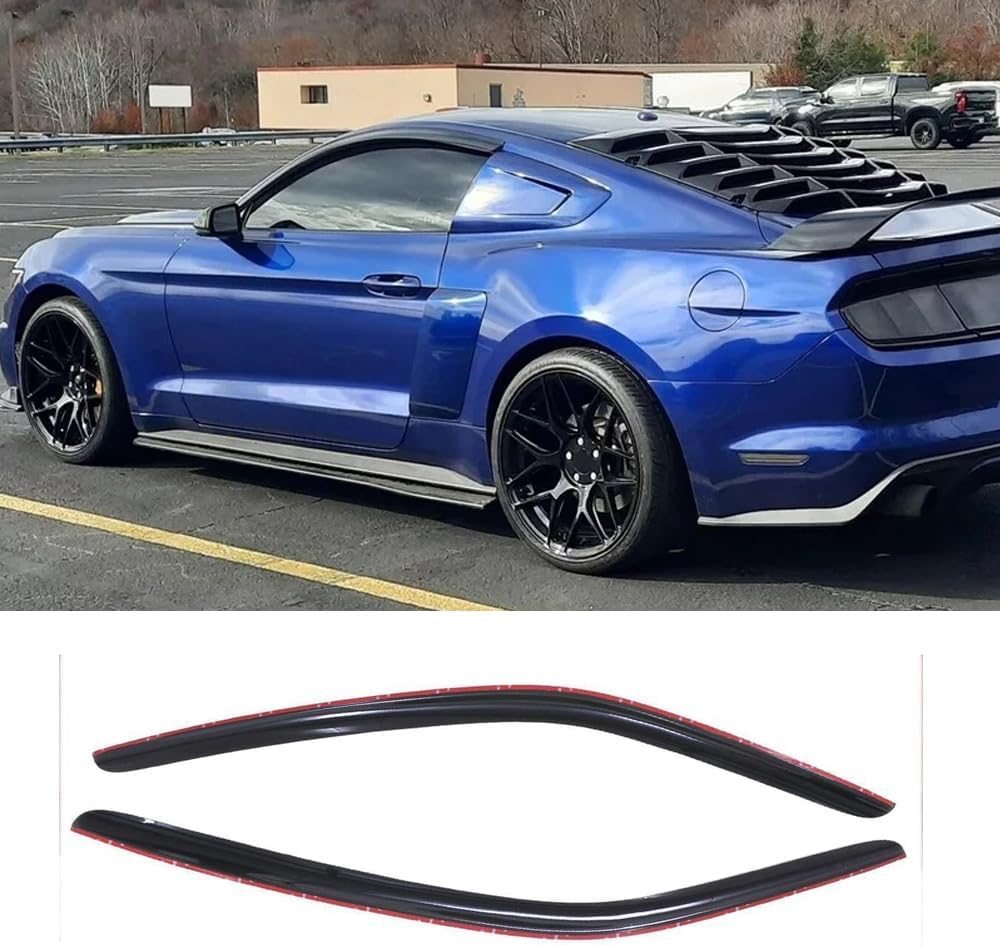 Rainproof Side Window Wind Deflectors for Ford 2015-2023 Mustang, Tape-on Sun Rain Guard Sets,Nice Looking Window Visors for Cars,Vent Deflector for Ford 15-23 Mustang 92359 2015-2023 Ford Mustang