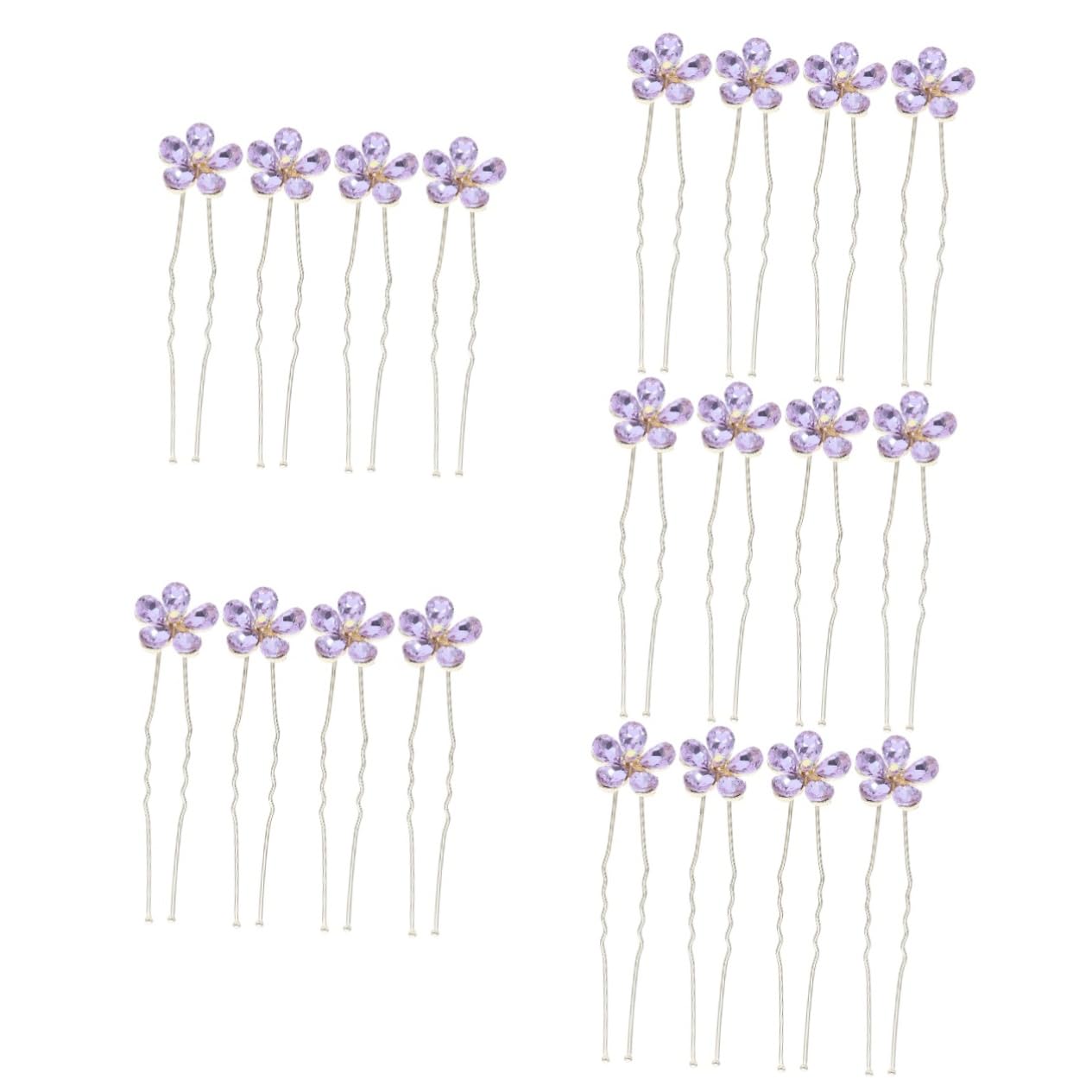 FRCOLOR 20 Stk Haarnadeln zum Flechten haarspange metall Frauen Haarnadel Haarschmuck für Damen U-förmige Strass- Strasssteine Violett