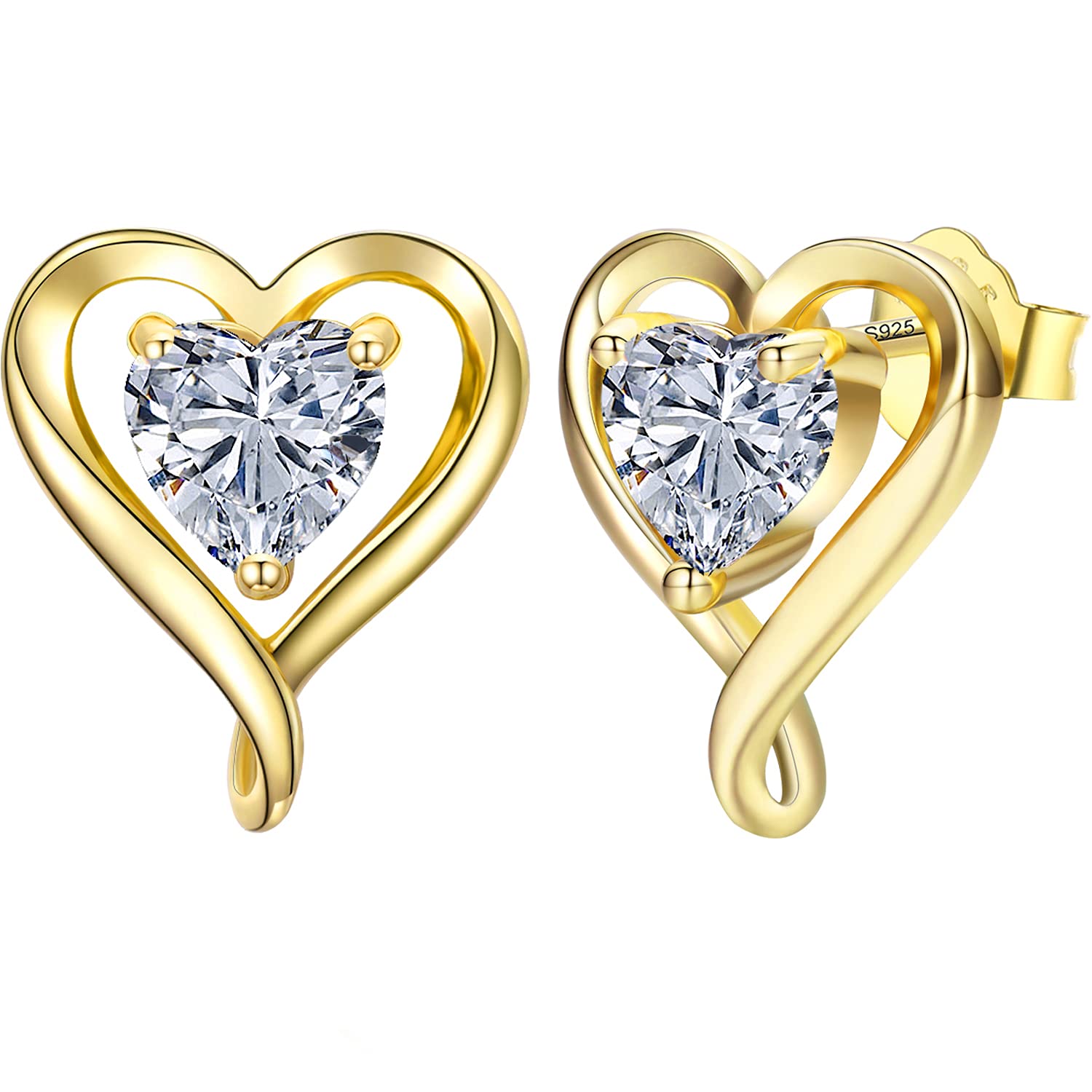 LAVUMO Pendientes Mujer Plata de ley 925/Latón Pendientes Joyas de Mujer Regalos en Cumpleaños Navidad Aniversario día de San Valentín para Esposa, Mamá, Novia