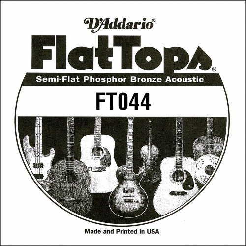 D’Addario FT044 Corde seule en bronze phosphoreux avec filet demi-plat pour guitare acoustique Calibre .044 - Les Beatles, Paul McCartney, John Lennon, RIngo Starr, George Harrison D'Addario FT044 Corde seule en bronze phosphoreux avec filet demi-plat pour guitare acoustique Calibre .044