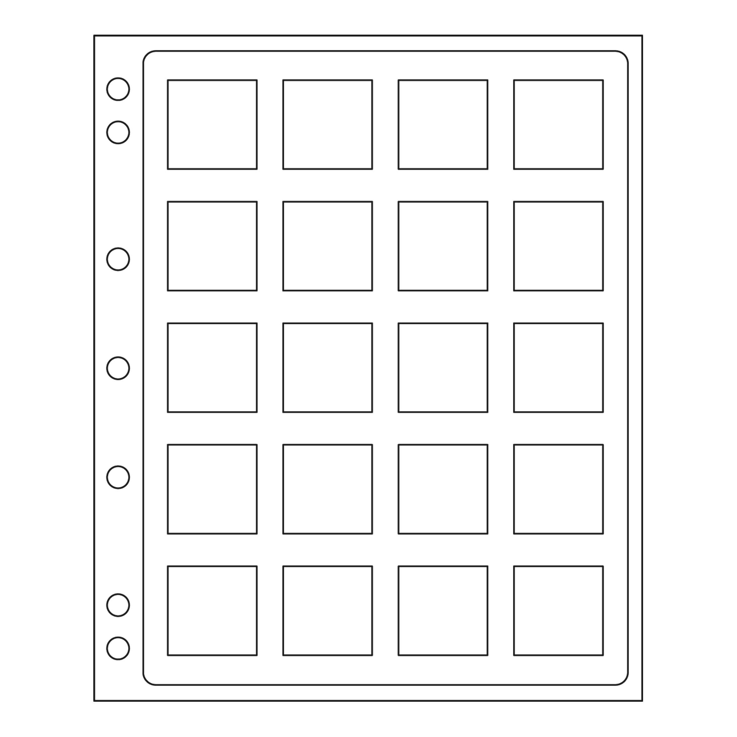 Lighthouse - ENCAP Clear Coin Pages for Storage of Coins in Capsules, Holds 20 14-41 mm Coins in QUADRUM Capsules