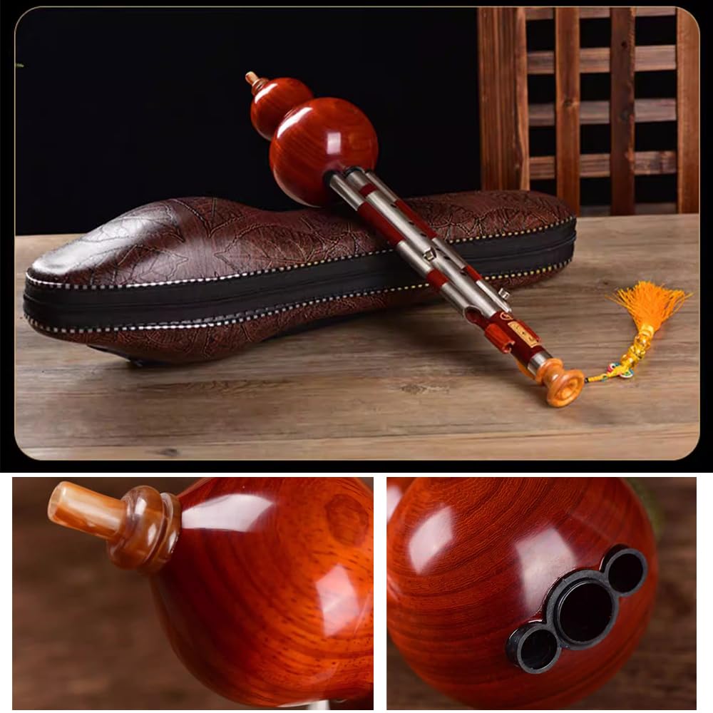 Flauto Di Zucca in Legno Di Sandalo Rosso, Adatto Per L'insegnamento, Esami, Spettacoli Bandistici, Include Scatola Di Immagazzinaggio,B flat#