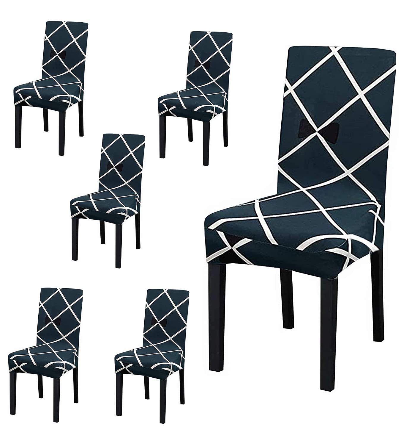 Grey Elastic Chair Cover - Protect Dining Chairs -16