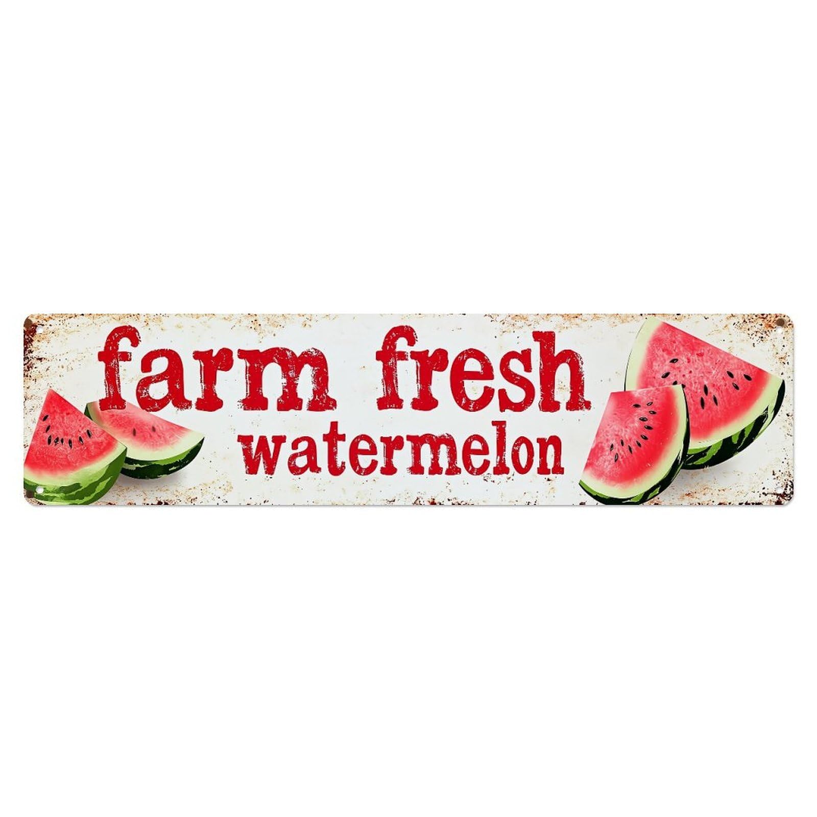 Farm Fresh Watermelon Slices Pattern Metal Tin Sign Plaque