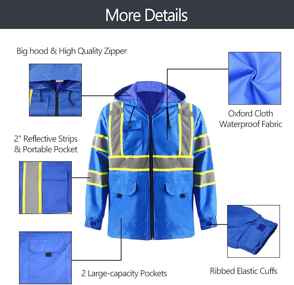 Amazon Crazy 🔥 Deals Thin Windproof Raincoat Blue Blazer Safety & Protective Jacket Taffeta Work Wear Exclusive Discount 70% Price Thin Windproof Raincoat Blue Blazer Safety & Protective Jacket Taffeta Work Wear