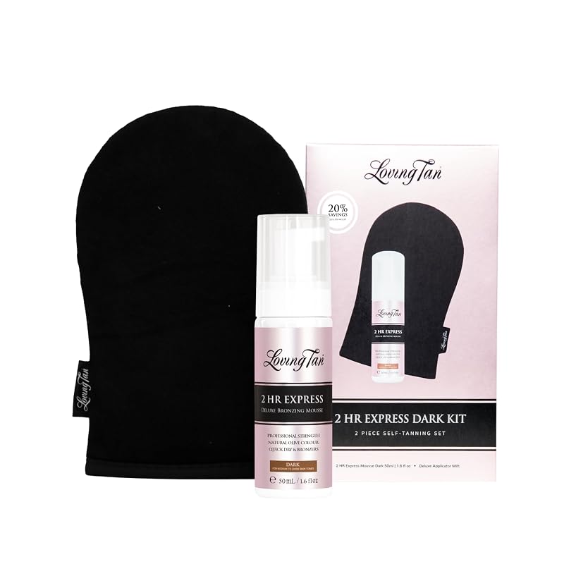 Loving Tan Mini Kit de Mousse Autobronzeadora 2 HR Express Dark – Tamanho para viagem