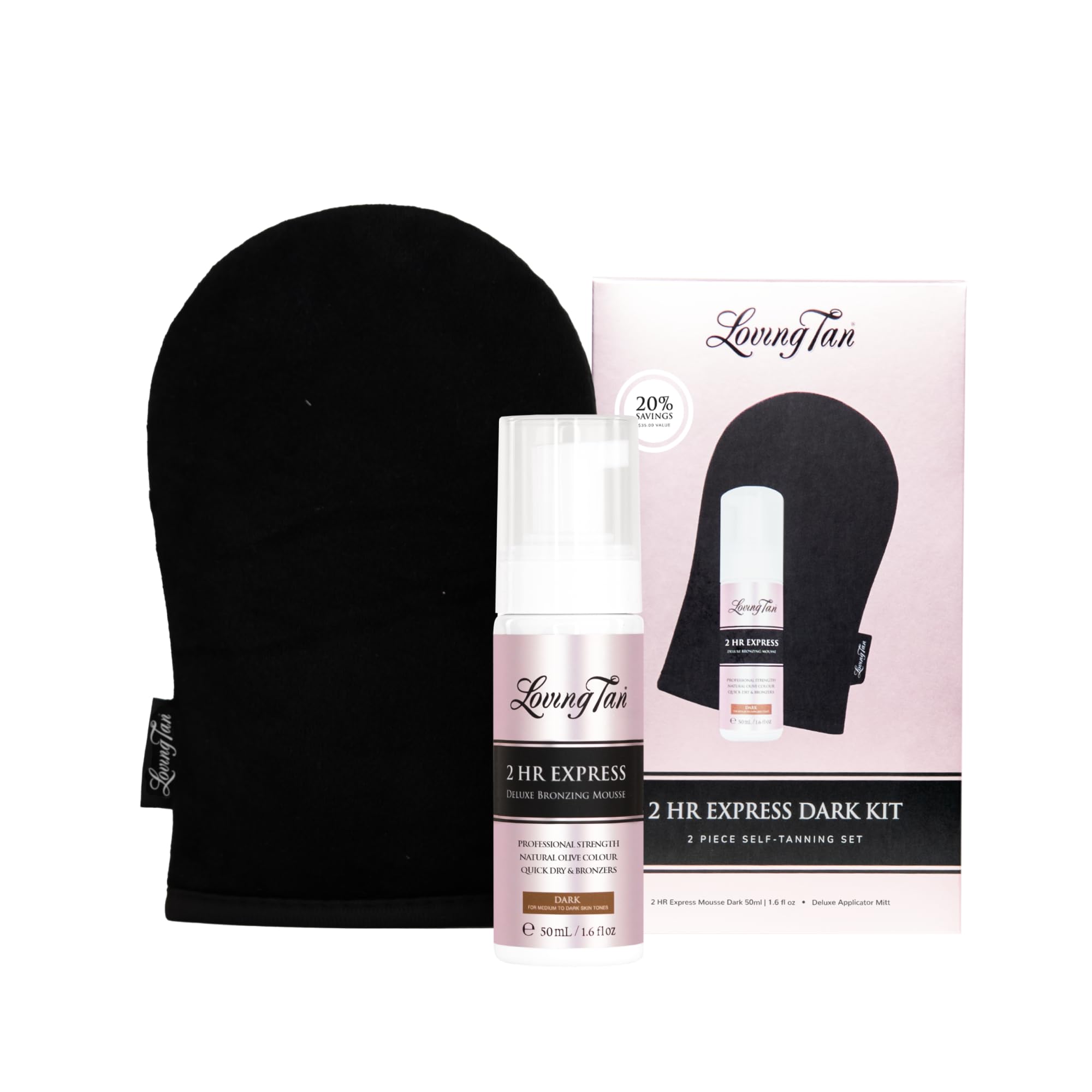 Amazon.com : Loving Tan 2HR Express Self Tan Travel Size Kit, Dark