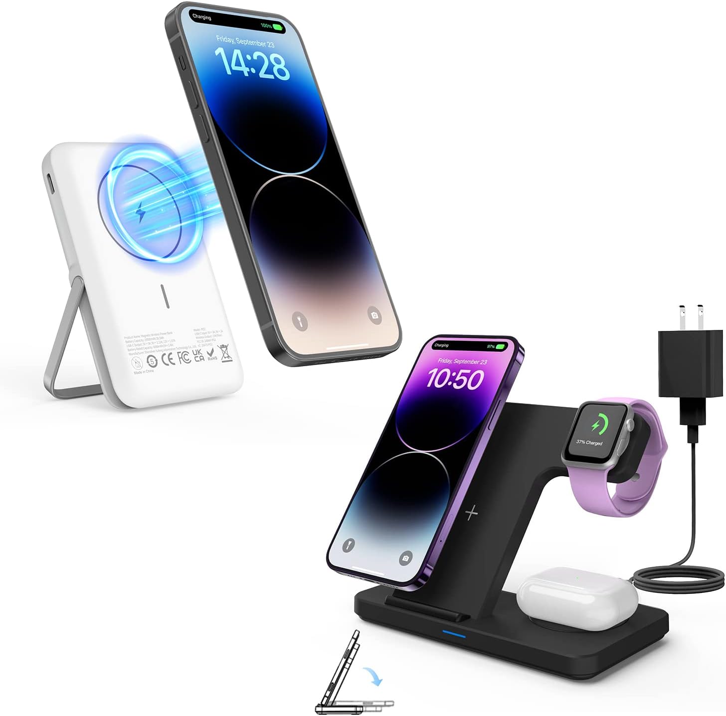 JoyGeek Foldable 3in1 Wireless Charging Station