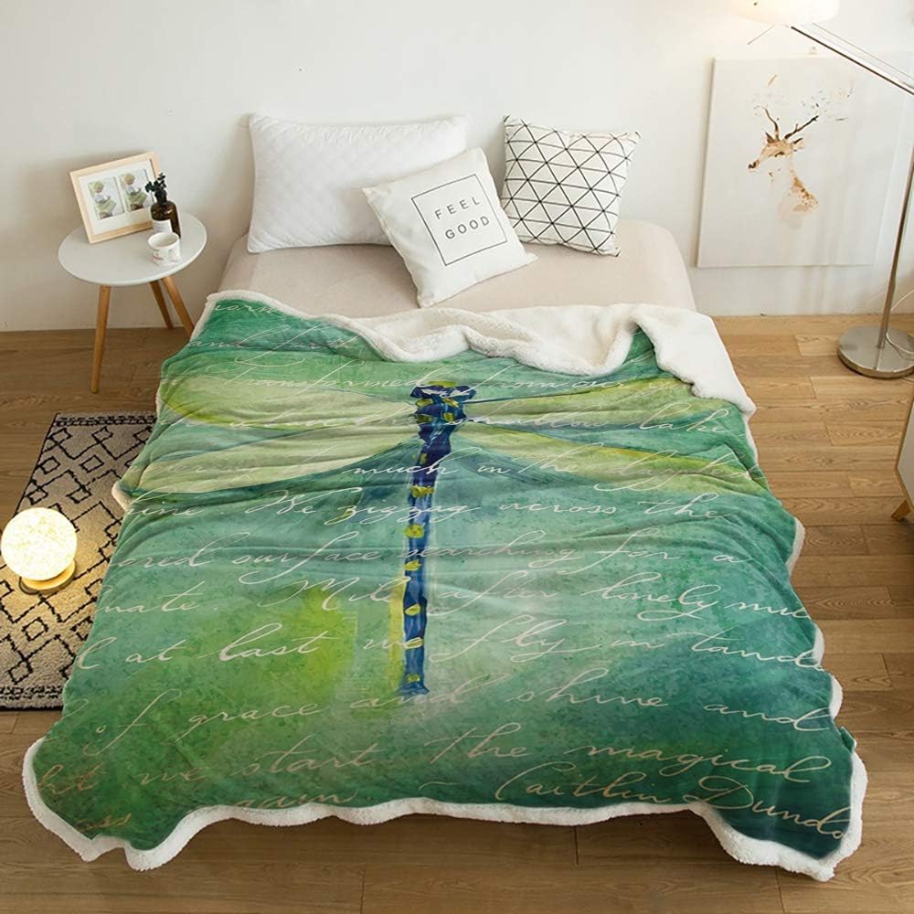 Black Friday - 60% OFF LBDOMOV Warm Soft Fleece Throw Blanket, Text and Dragonfly Patterns on a Green Background - Cozy Plush Lightweight Blanket | Winter Couch Bed Sofa Decorative Microfiber Fleece Throws, 59 x 79 Super Cheap ๐ LBDOMOV Warm Soft Fleece Throw Blanket, Text and Dragonfly Patterns on a Green Background - Cozy Plush Lightweight Blanket | Winter Couch Bed Sofa Decorative Microfiber Fleece Throws, 59 x 79