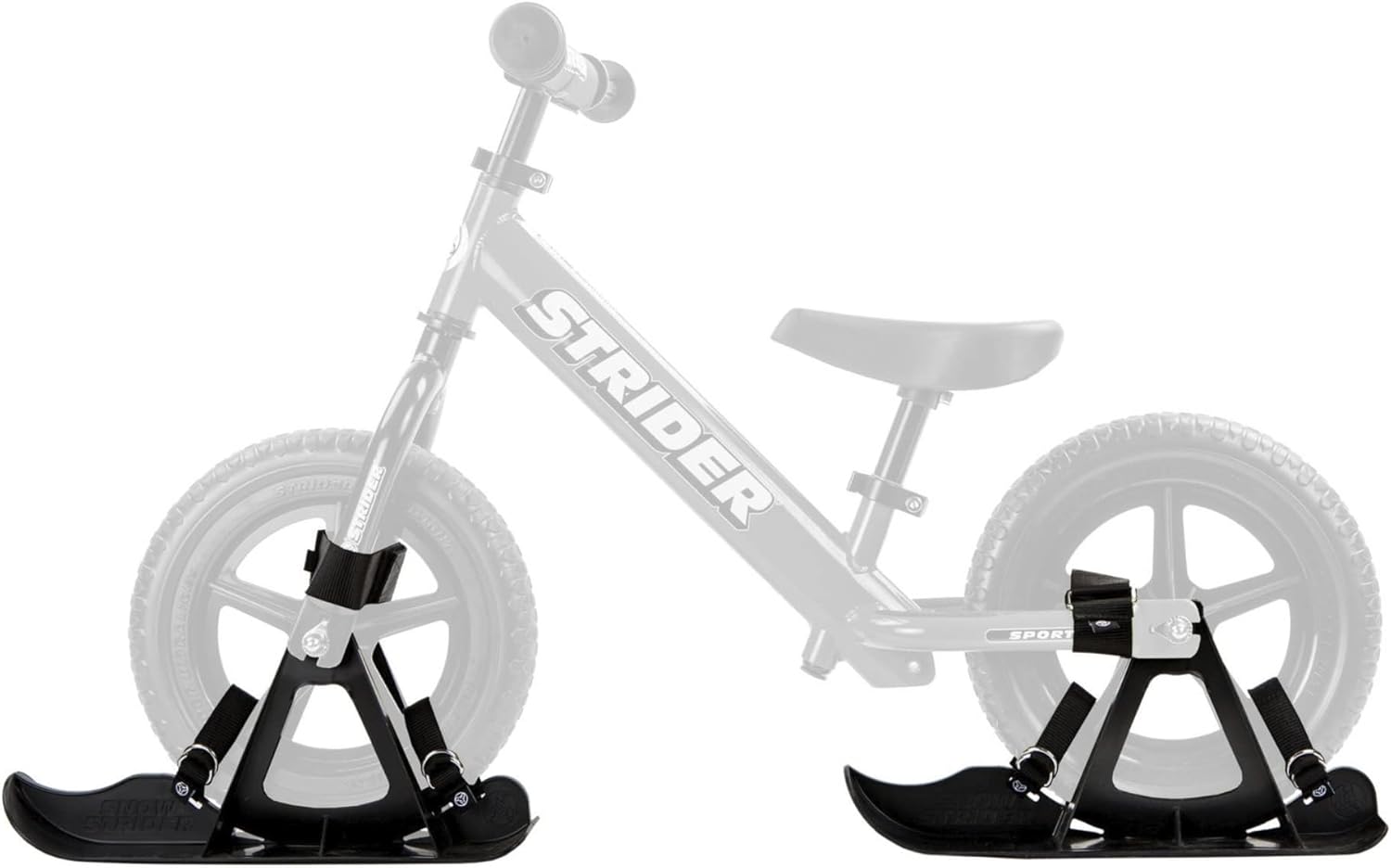 Strider 12” Snow Skis Set - Transform Balance Bike into Sled - Fits All Our 12” Balance Bikes - For Kids 1 to 4 Years - Tool-Free Assembly