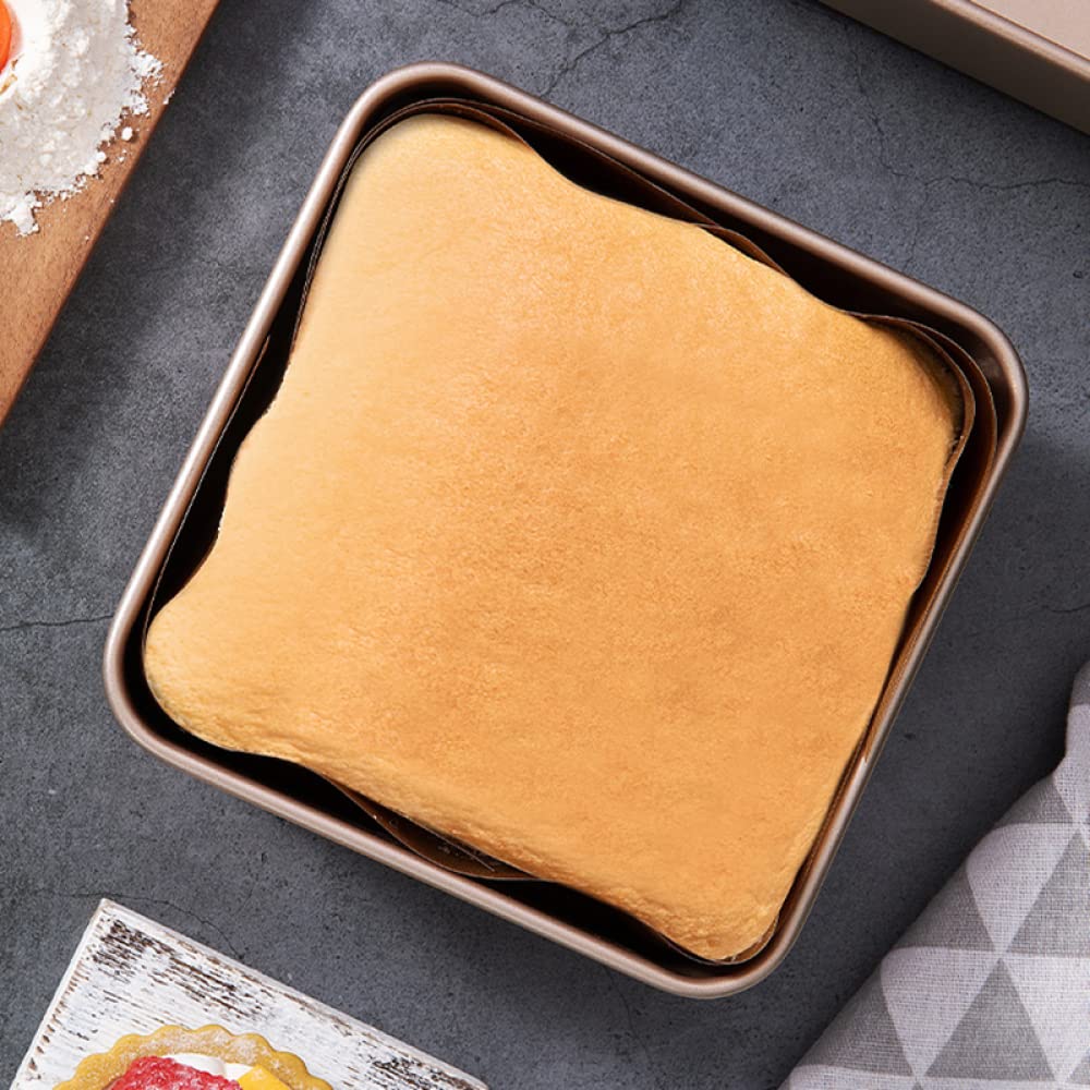 ACiyD Bandeja para Hornear Pasteles Cuadrada Antiadherente de 3 tamaños Bandeja para Pan de Acero al Carbono Pie Pizza Pan Pastel Lata para Hornear (9 Pulgadas)