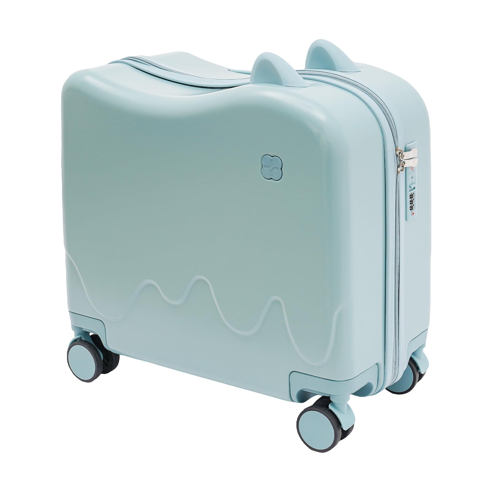 Beuioslyr 18" Kids Ride-On Suitcase with 4-Silent Wheels, Rolling Luggage With Lock, Adjustable Pull Rod Cute Lightweight Tow-Along Luggage Case
