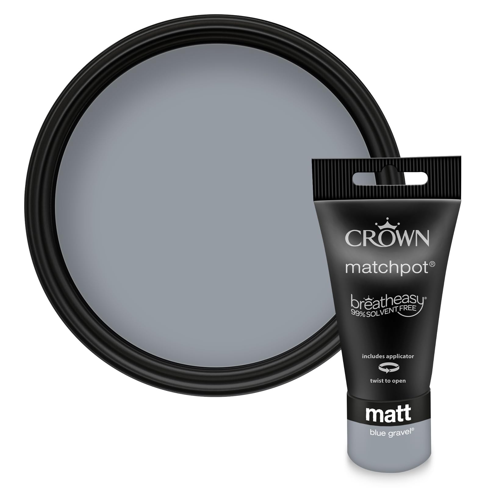 Crown WALLS & CEILINGS Grey Matt Paint Tester Pot - Sample 40ml