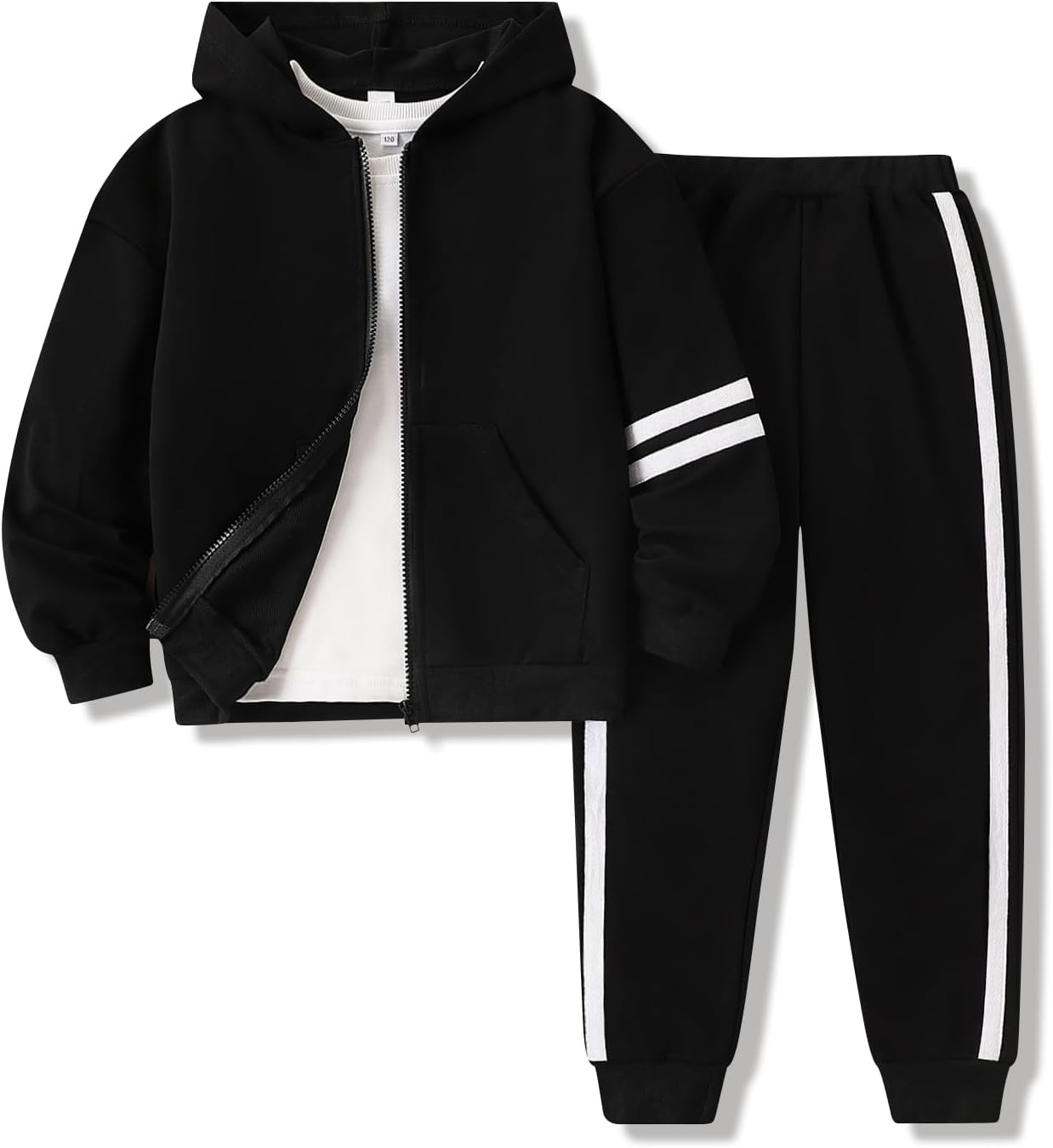 Boys Clothes 2 Piece Sweatsuit Set Zip Up Hoodie Sweatshirt and Pants Kids Boys Fall Winter Outfits Size 6-13 Years