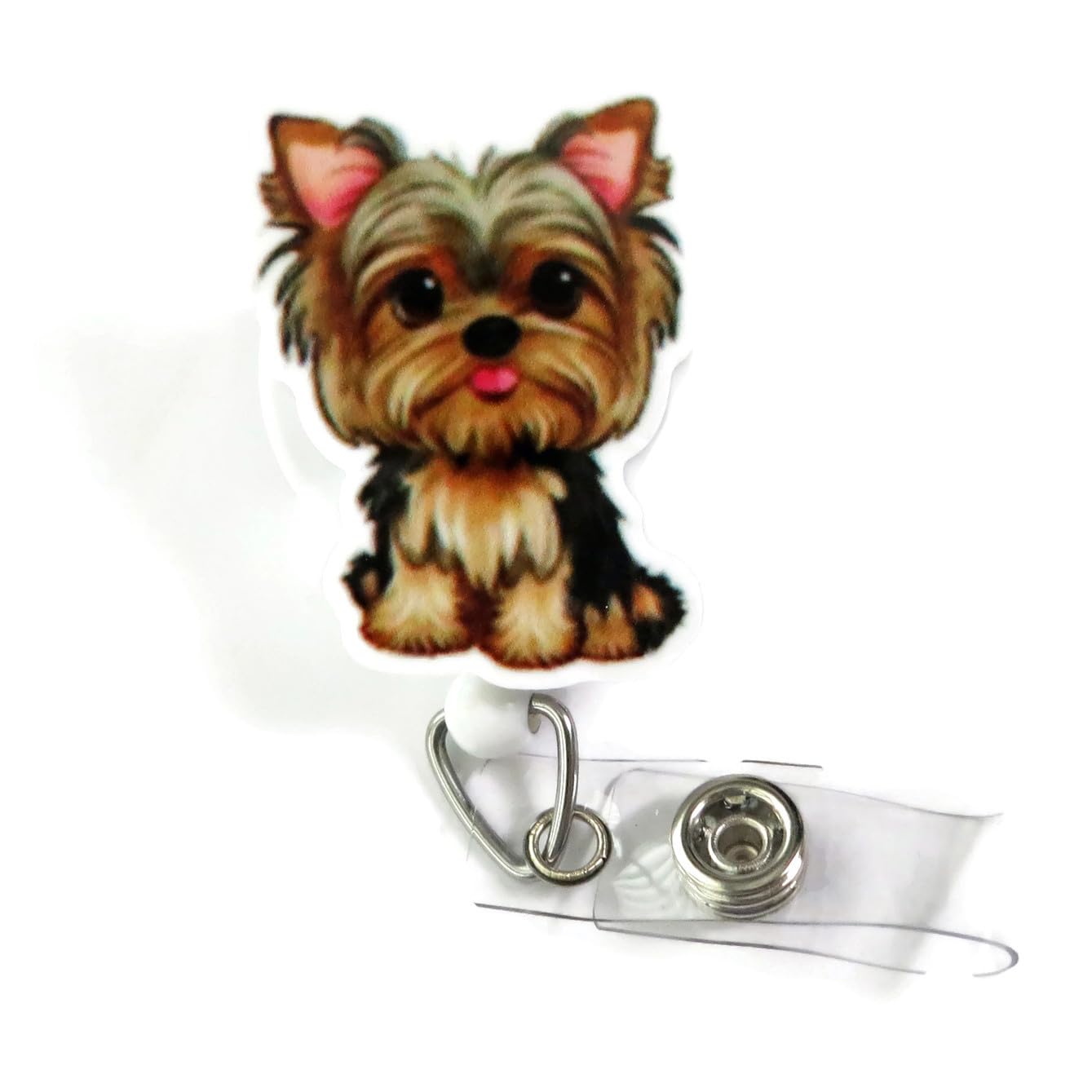 Dog Badge Reel, Yorkie Nurse Badge Reel, Funny Animal ID Holder, Cute Yorkie Puppy ID Badge Clip, Vet Tech Veterinarian Badge