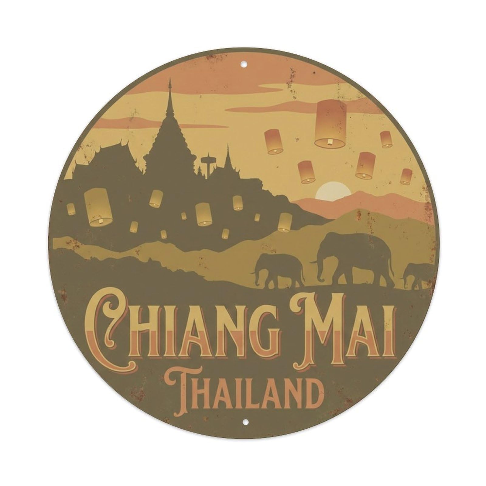 Travel Retro Thailand Chiang Mai Metal Tin Sign