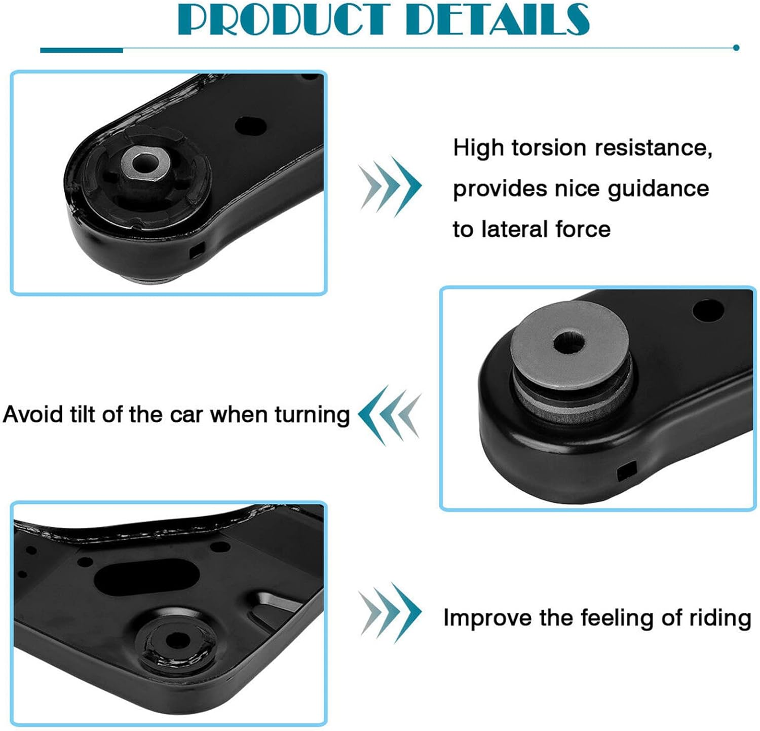 Rear Upper Lower Control Arms, Rear Upper & Lower Control Arm Compatible With 1999-2004 Jeep Grand Cherokee WJ w/Ball Joint
