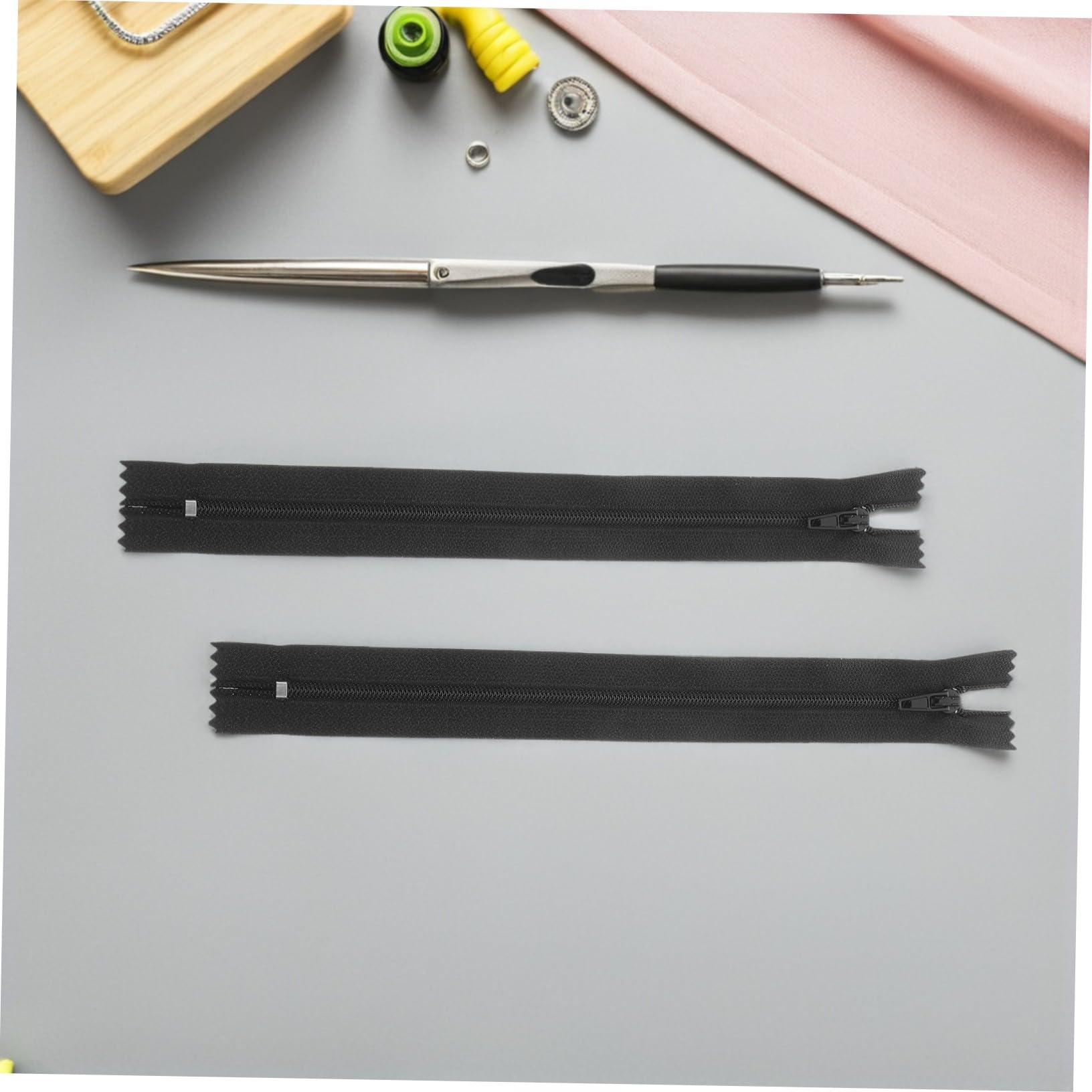 ULDIGI 200 Pezzi Zipper invisibile forniture per cucire cerniere sostituibili accessori per cucire cerniere invisibili Black