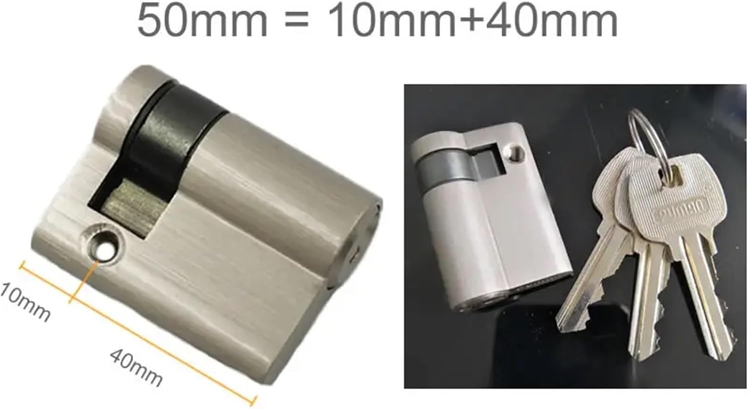 Lock Core Half Eccentric Lock Cylinder Height 32MM 1Pcs(50mm)