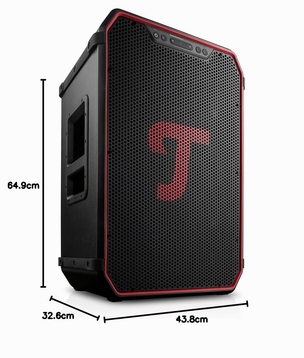 Teufel ROCKSTER NEO, Altoparlante Wireless Bluetooth Portatile per Party, Impermeabile con Batteria a Lunga Durata e Sostituibile, Nero e Rosso