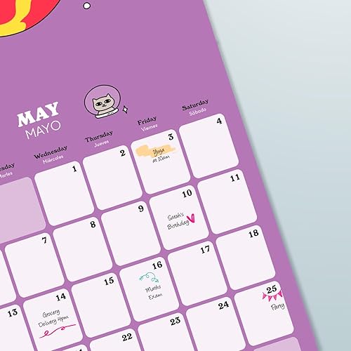 Miniatura 10 de Calendario de pared oficial de Studio Pets Cats 2024 de 12 x 12 pulgadas, sin plástico, comienza la semana el domingo, agenda de 12 meses,