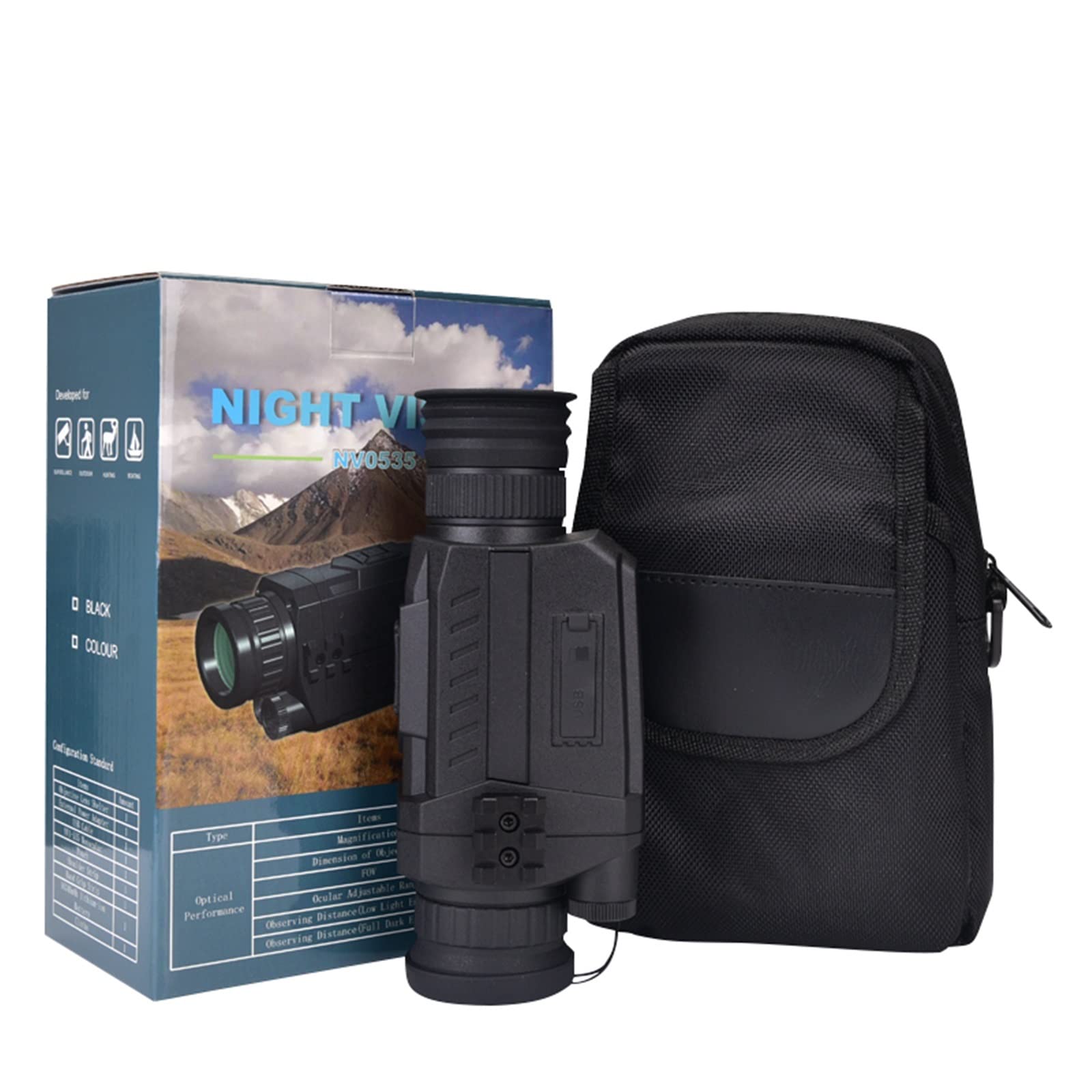 Monoculares de visión nocturna Digital infrarroja WG540 con tarjeta 8G TF full dark 5X40 200M rango Monocular dispositivo de visión nocturna(WG535 Camouflage)