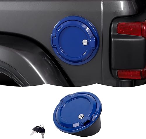 Tapa de depósito de gasolina con cierre de puerta, accesorios exteriores para Jeep Wrangler JL JLU 2018-2023, color azul