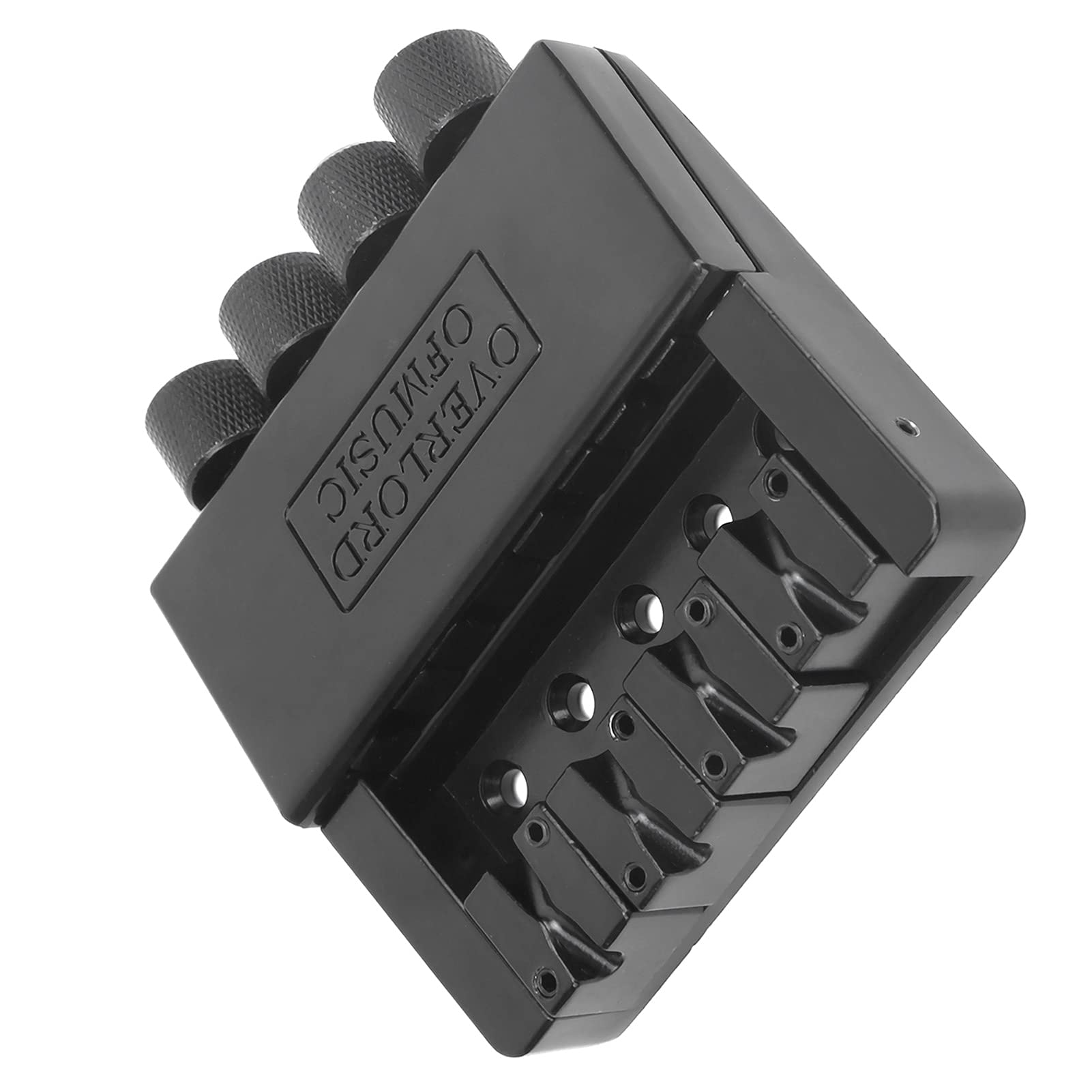 POENVFPO Kit Ponte e Cordiera in Lega di Zinco a 4 Corde per Basso Elettrico Senza Testa, Hardware di Installazione Completo, Accessorio Musicale Professionale