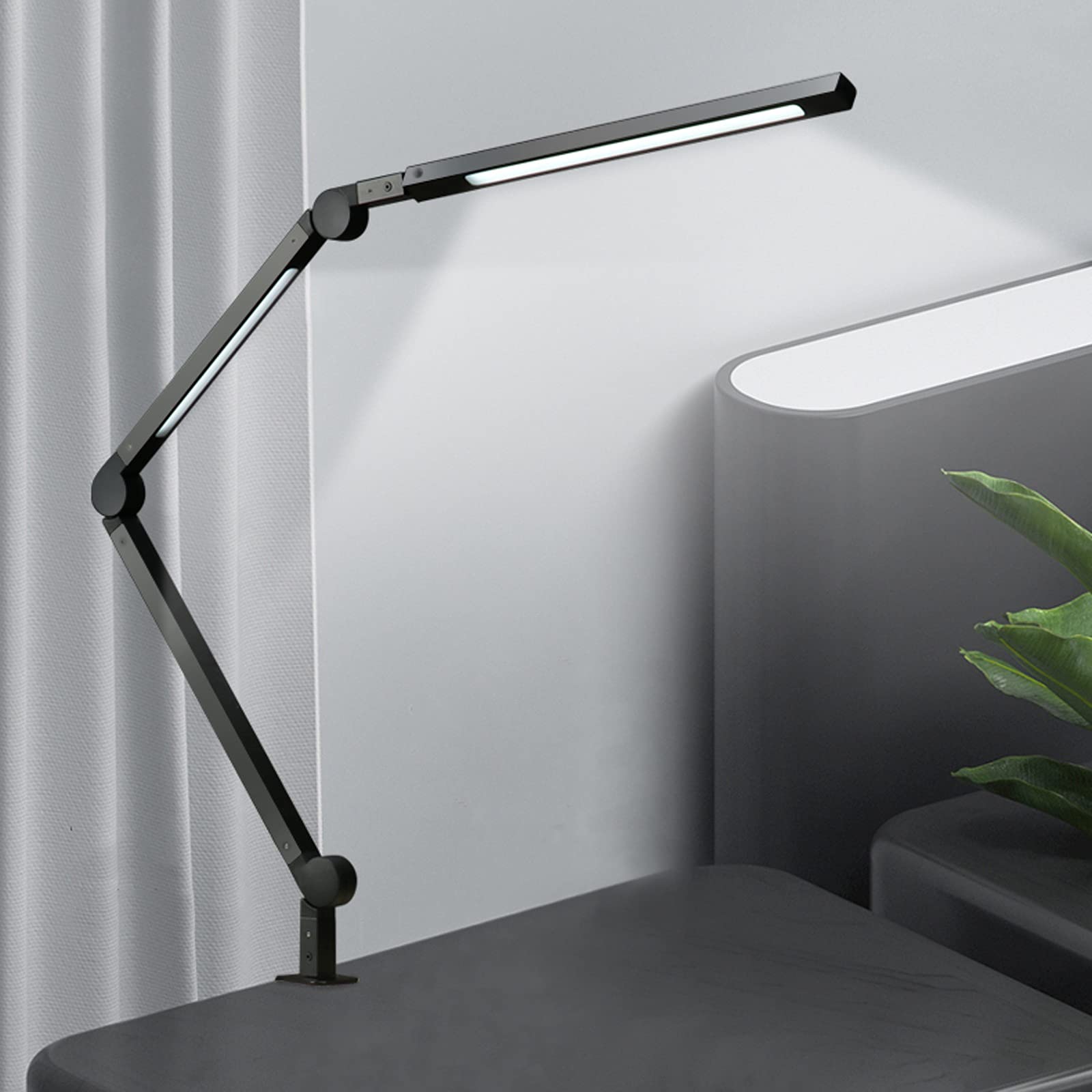 Lámpara de estudio Lámpara de escritorio LED plegable con la pinza 12W de la luz de la luz de la luz de la luz de la luz de la luz de la oficina de la lámpara de escritorio de brazos largas regulable