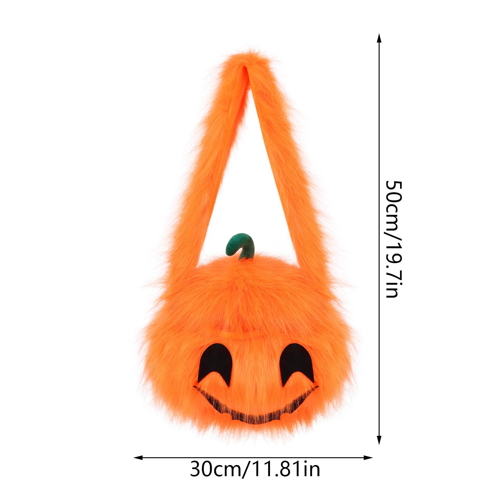 Halloween pluszowa torba do przechowywania słodyczy w kształcie główki dyni, zabawna torba na ramię z uśmiechniętą twarzą, pomarańczowa, puszysta torba do przytulania, torba na prezent na imprezy.