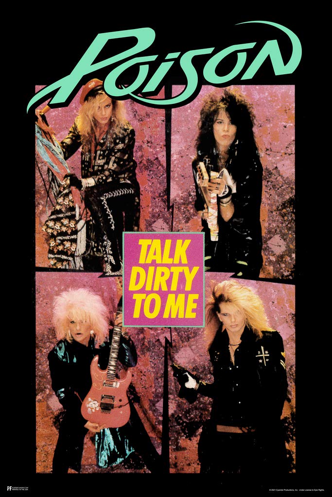 Poison Poster Talk Dirty To Me Heavy Metal 80s Rock Band Posters Cool Wall Art Print Poster 12x18