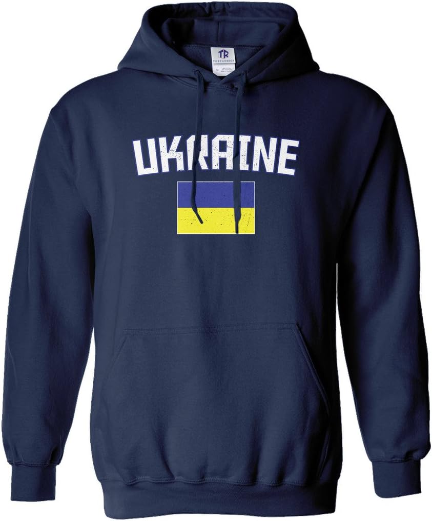 Threadrock Women's Ukraine Flag Hoodie Sweatshirt