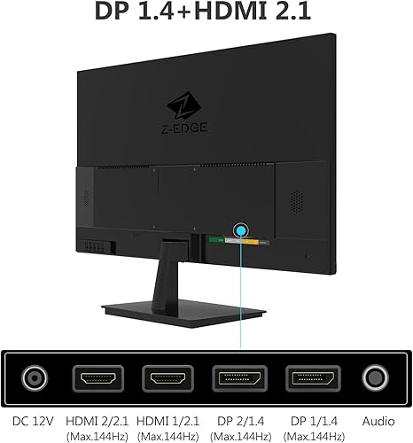 Miniatura 18 de Monitor de 24 pulgadas, monitor de computadora Z-Edge, Full HD 1920 x 1080p IPS 100Hz Monitor de PC con HDMI, VGA, sin marco, pantalla antirreflejos