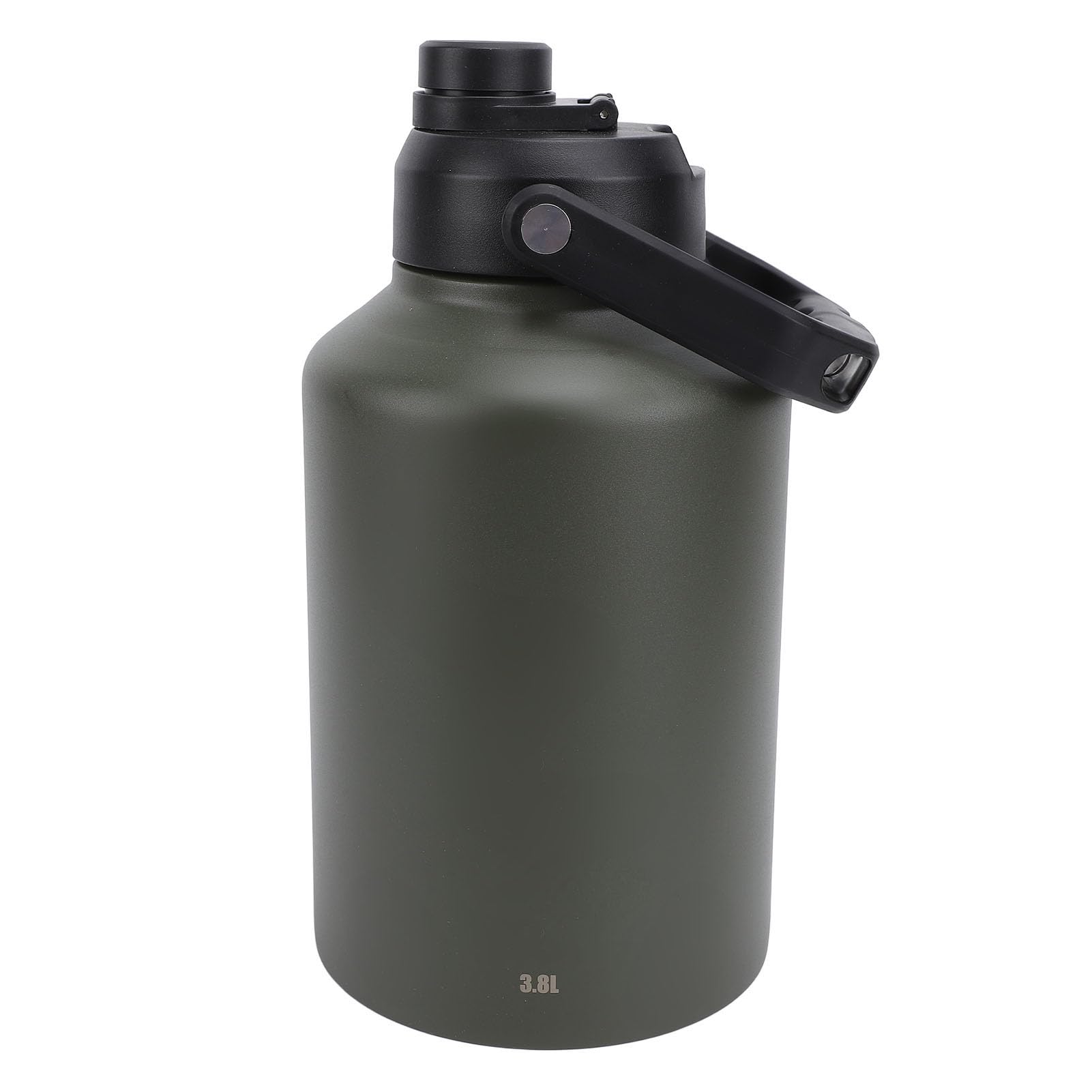 Zerodis Isolierte Flasche, Edelstahl-Flasche mit Breiter Öffnung, 3,8 L, für Eisgetränke Beim Training Im Fitnessstudio (OD Grün)