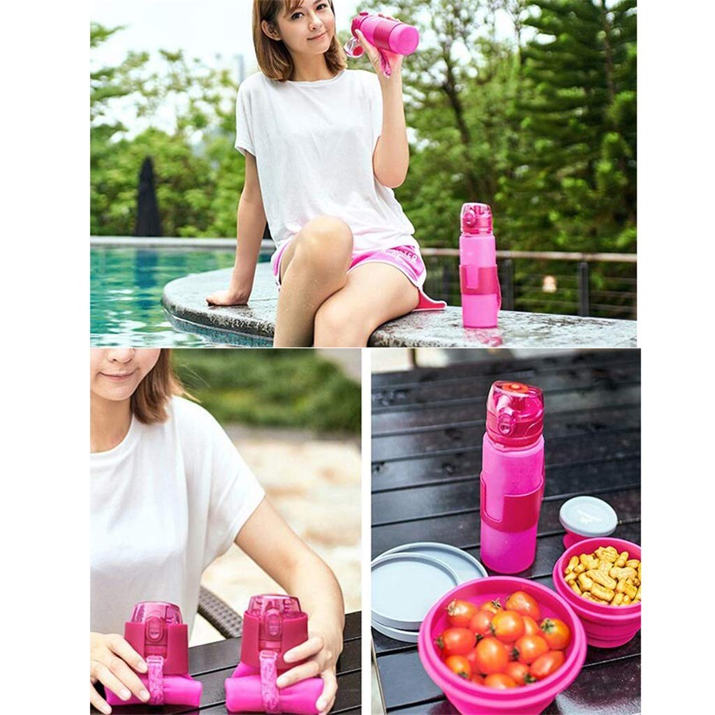 Faltbare Wasserflasche, 500 Ml Auslaufsicher BPA-frei Tragbar Benutzt for Tourismusbewegung (3 Farben, 2 Spezifikationen)
