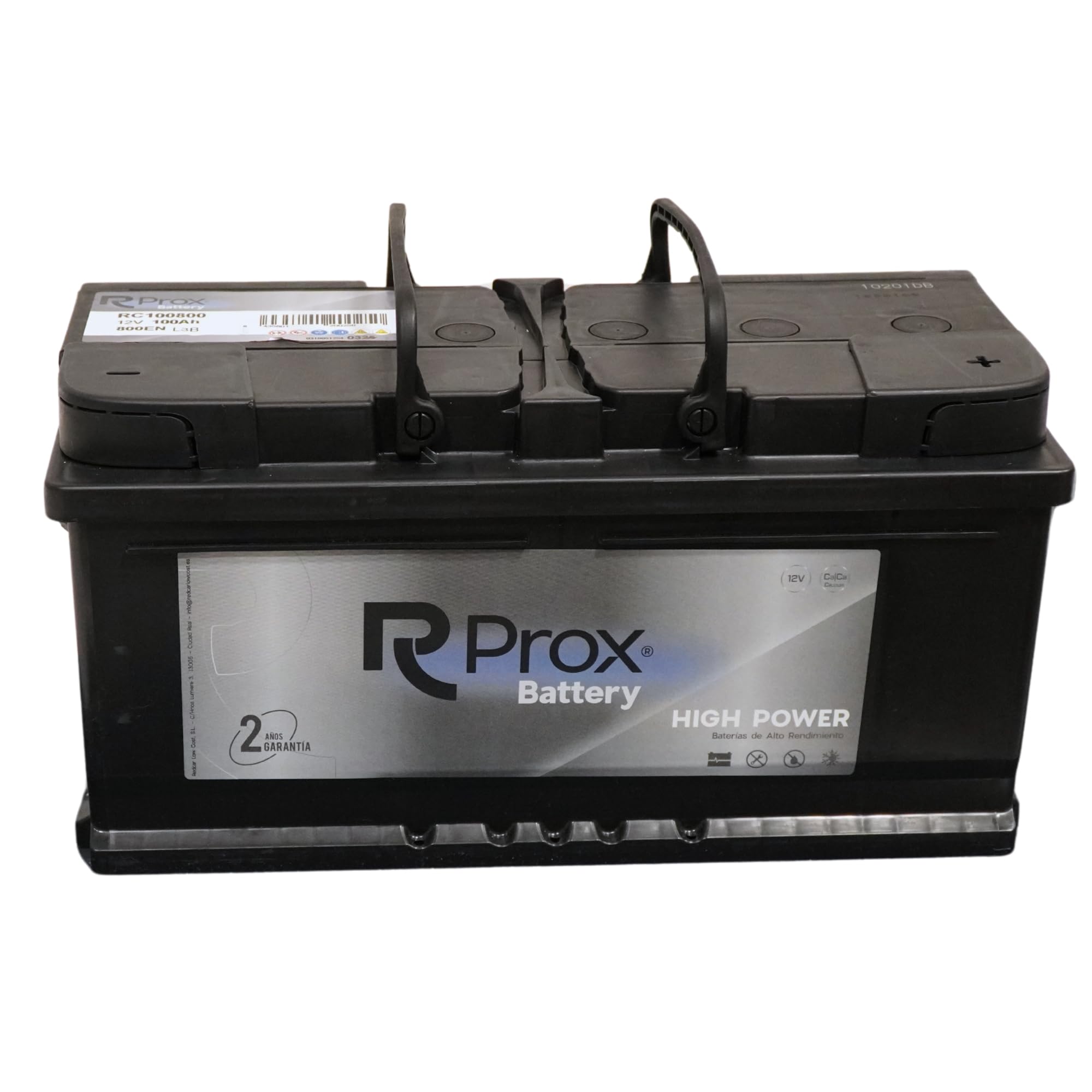 Batería de coche 100Ah 800 Amp + 20% de Potencia de Arranque. 24 Meses de Garantía. Primer Fabricante Lider Europeo. Medidas: 352 X 175 X 190. Borne Positivo Derecha.