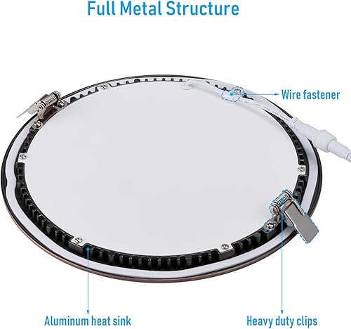 Miniatura 5 de TORCHSTAR Serie E-Lite - Luces empotrables LED ultrafinas de 8 pulgadas con caja en J, luz descendente delgada regulable, CRI90+, certificación ETL