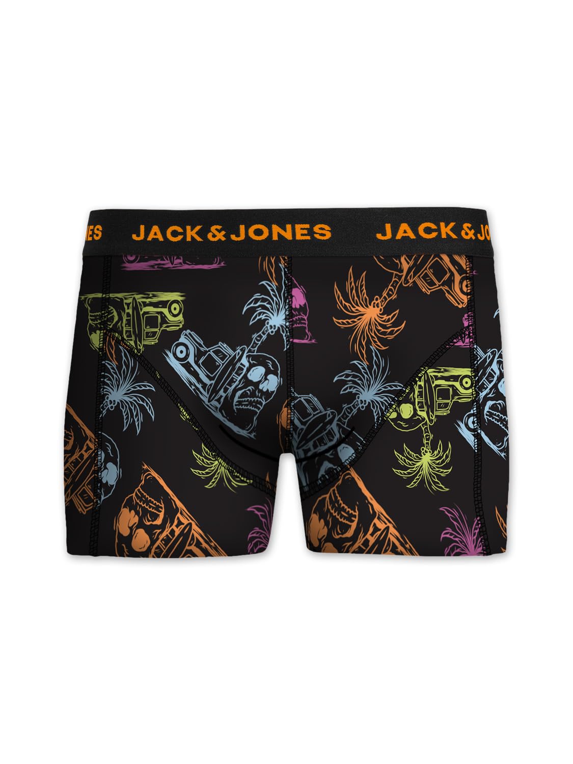 JACK & JONES 12204864 - Confezione di 5 mutande boxer da uomo, colore bianco, nero, blu e grigio, L