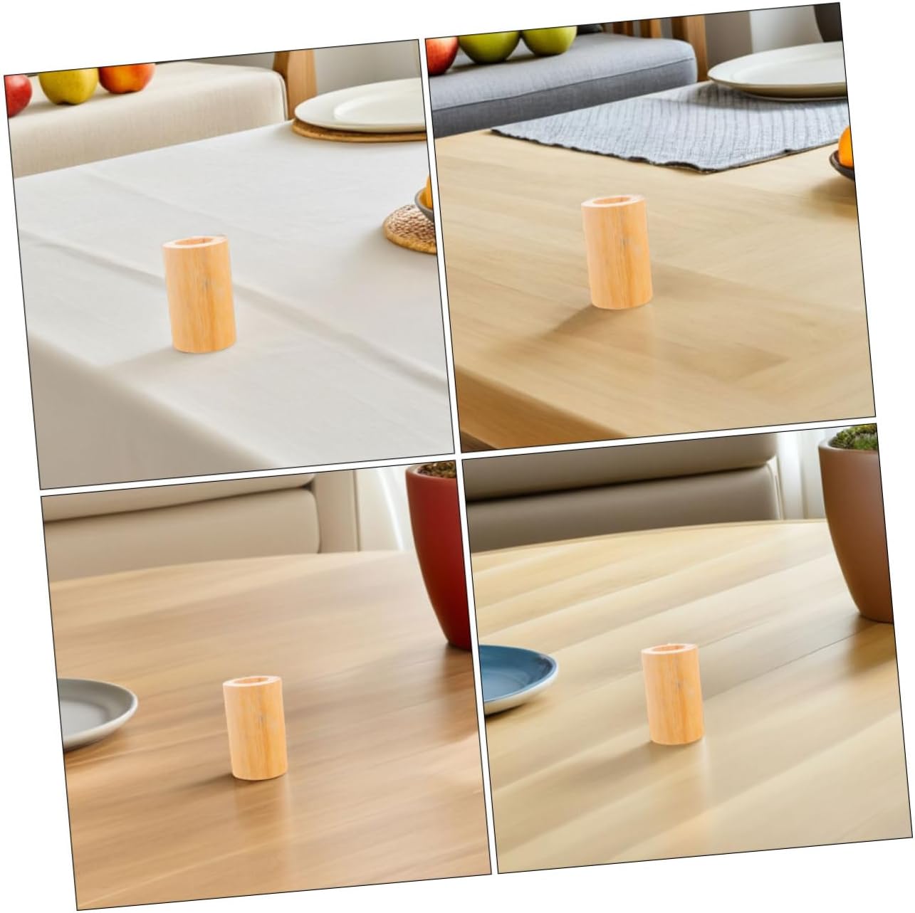 TEHAUX 4pcs Heavy Duty Wood Furniture Risers Round Height Lifters for Sofas Beds Desks and Dressers Non Slip Support Inner Diameter Increase Furniture Height