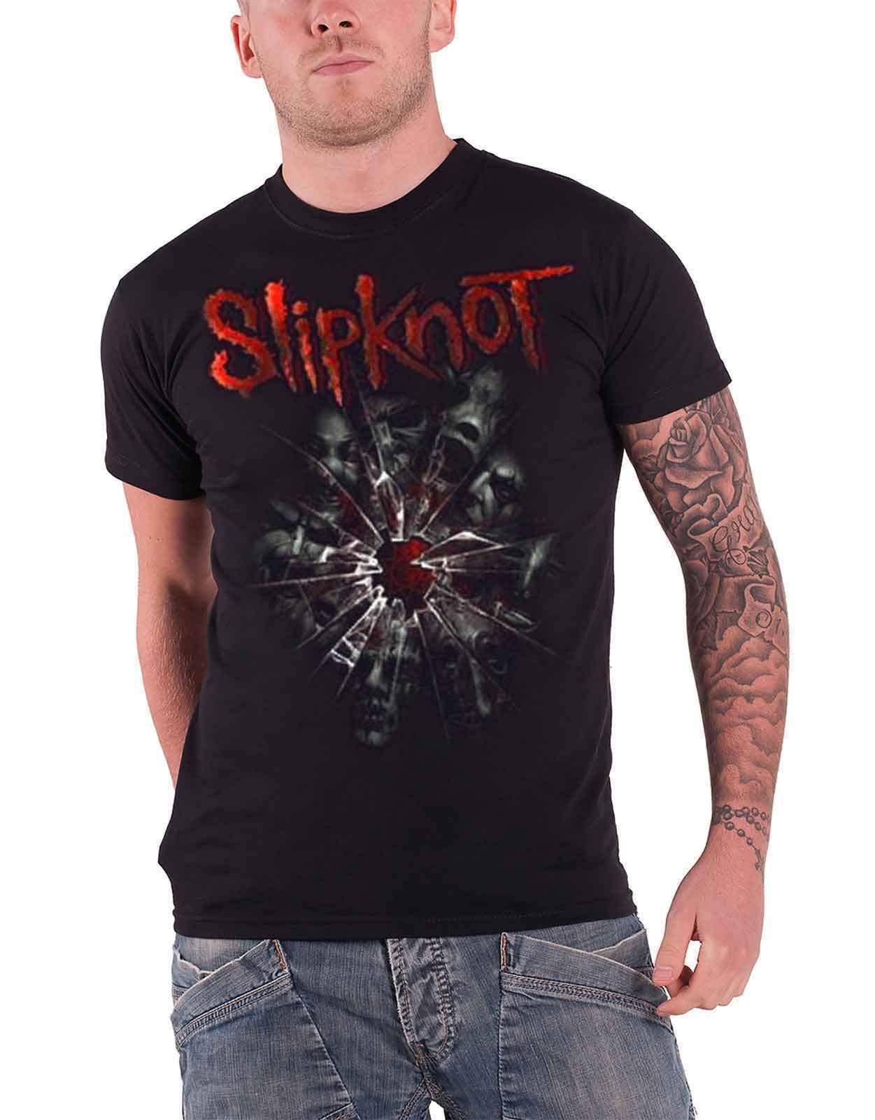 Slipknot Mens T Shirt Black Shattered Band Gray Chapter logo Official