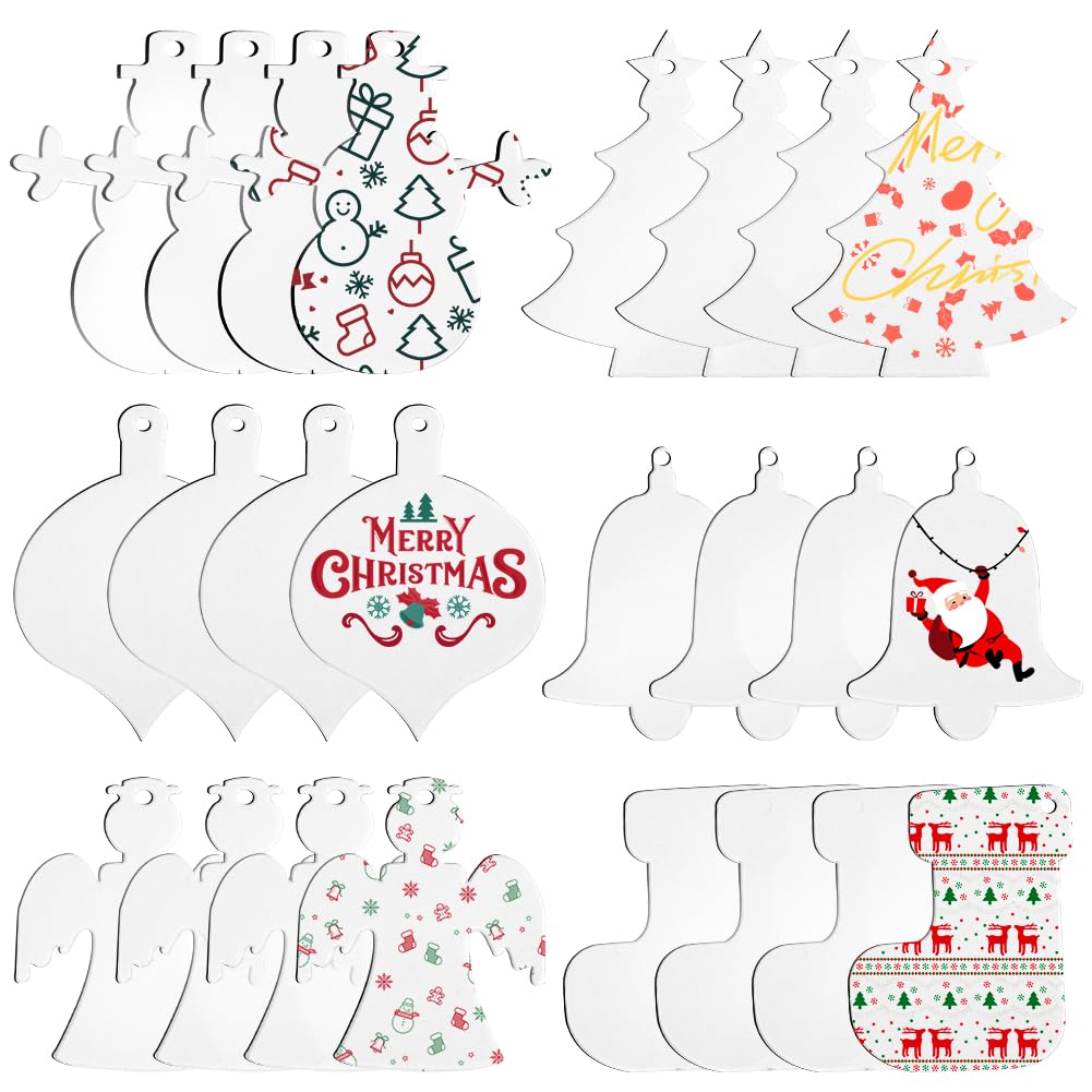 Ornement de Noël en acrylique transparent haut de gamme, découpe laser précise pour sapin épuré