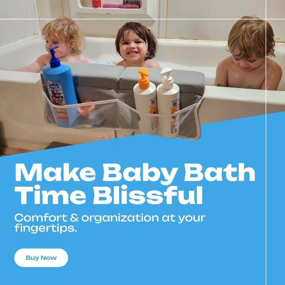 Memory Foam Badewannenknie- und Ellenbogenstützen-Set, 5,1 cm dick, wasserdicht, unverzichtbare Baby-Badestütze und Kniepolster-Set für die Badewanne – Baby-Badewanne, Kniebank und Bad