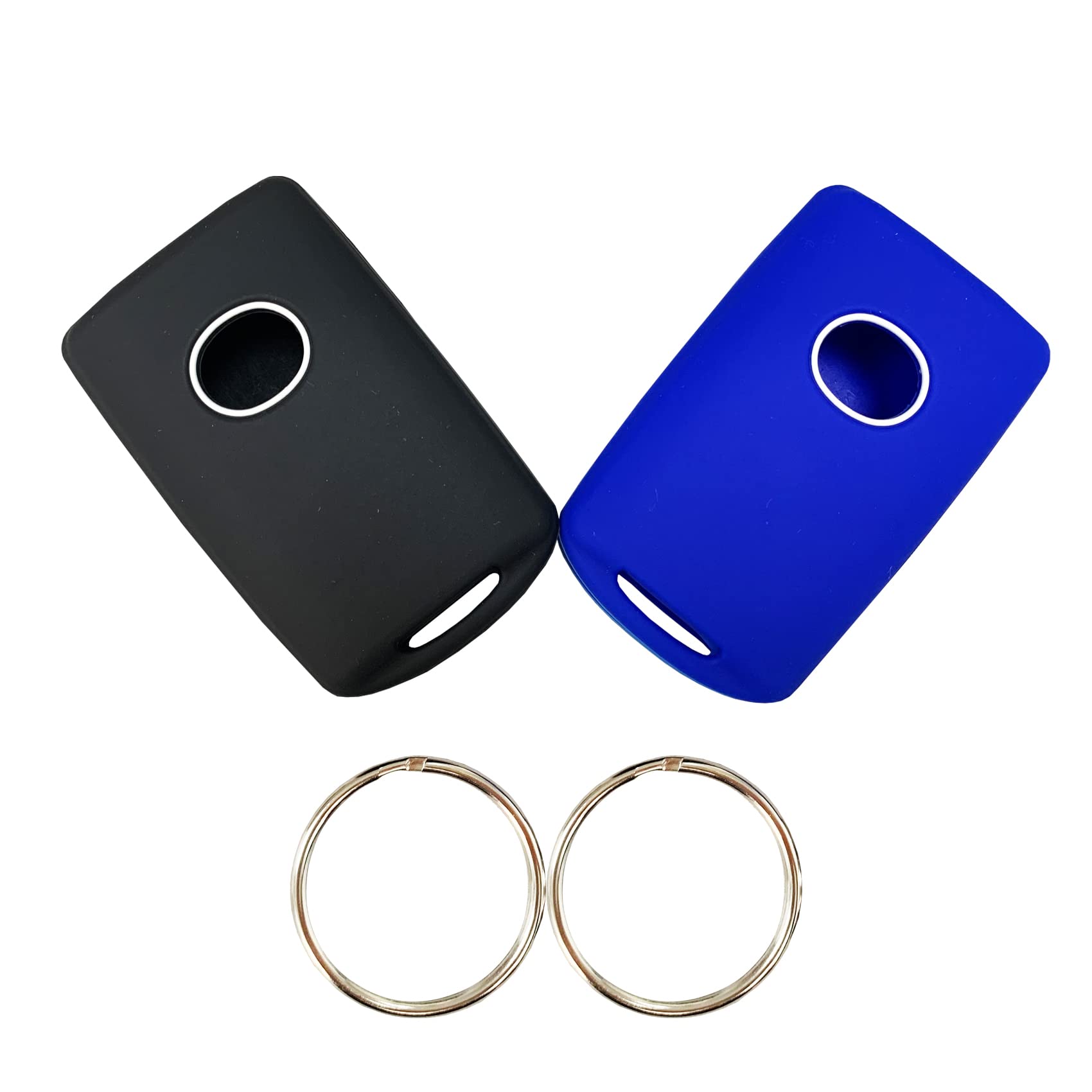 Photo 1 of JT Jupetory 4 Buttons Silicone Rubber Key Fob Cover Compatible with 2019-2024 Mazda 3 6 CX-5 CX-9 CX-30 CX-50 Black Blue Black+Blue