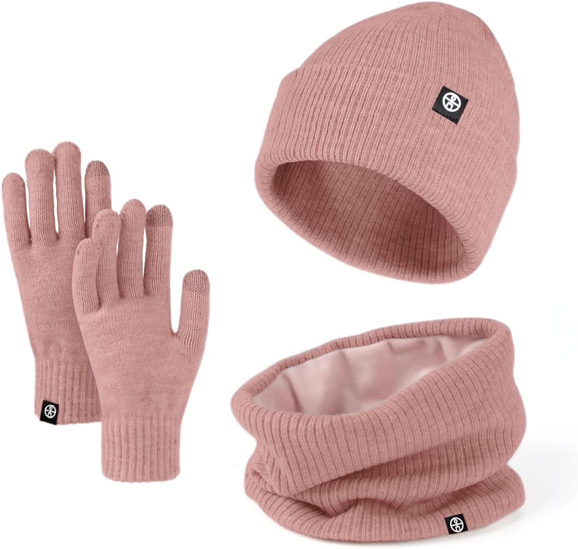 Warm Winter Beanie Hat & Scarf Gloves Set Stylish Knit Skull Cap for Men Women