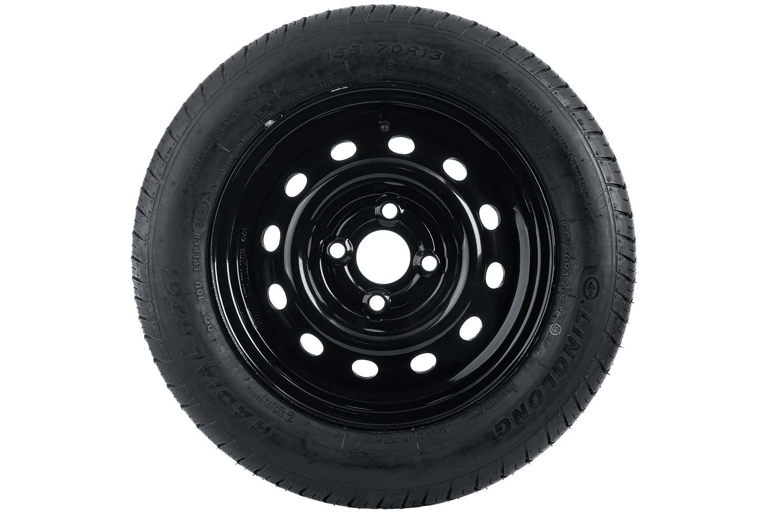 Roue de remorque 155/70 R13 LINGLONG R701 75N avec jante acier noire UNITRAILER 4Jx13 H2 4x100 ET30 – roue complète 13 pouces pour remorques et caravane
