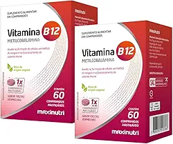 Kit 2 Vitamina B12 Metilcobalamina 60 Capsulas Mastigaveis Maxinutri