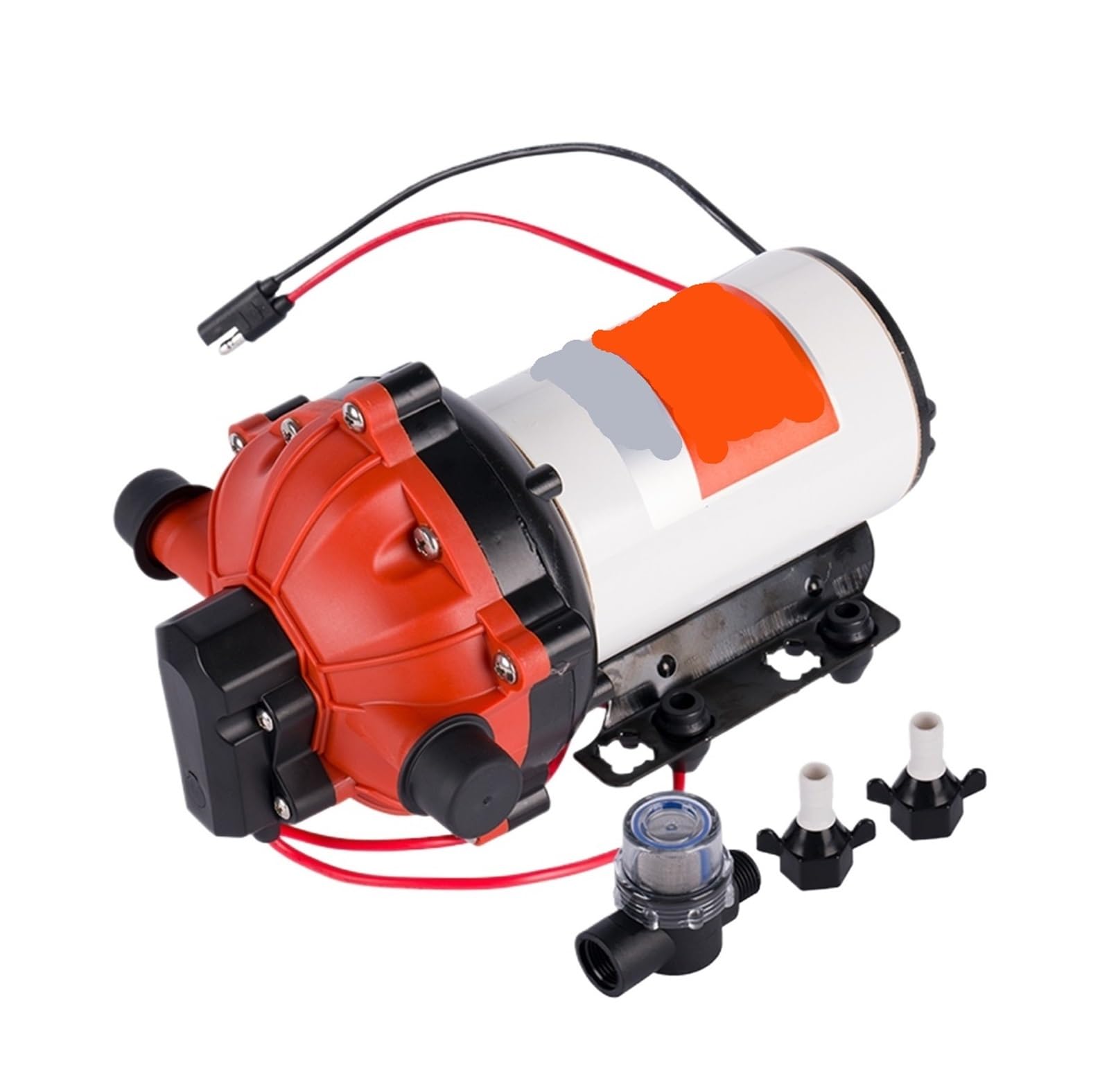 55 Series 12V 24V DC Water Diaphragm Pump, 5.0 GPM (18.9 L/min), 60 PSI, Self-Priming Booster Pump with Filter(SFDP2-050-060-55)