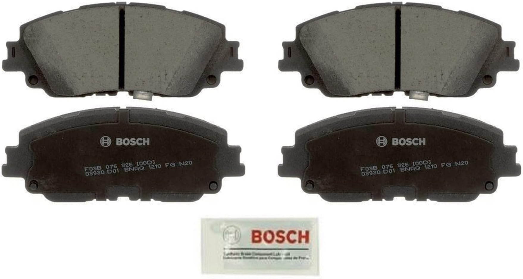BOSCH BC2076 QuietCast Premium Ceramic Disc Brake Pad Set - Compatible With Select Lexus ES300h, ES350, UX200, UX250h; Toyota Avalon, Camry, RAV4; FRONT