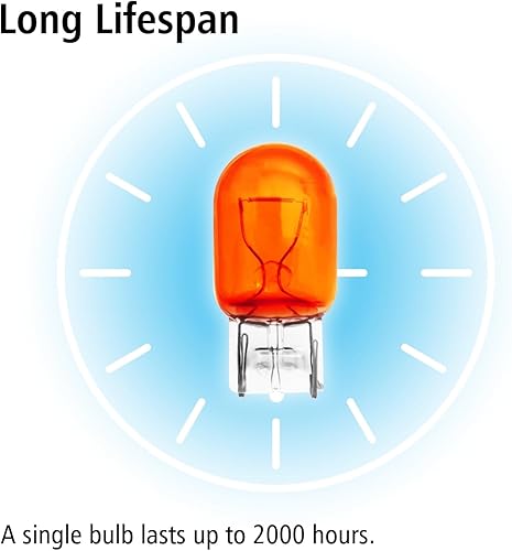 Miniatura 6 de Paquete de 10 bombillas 7443A (ámbar), luz de freno automotriz T20, giro 7443A, mini bombilla trasera, luz de señal de giro, repuesto para