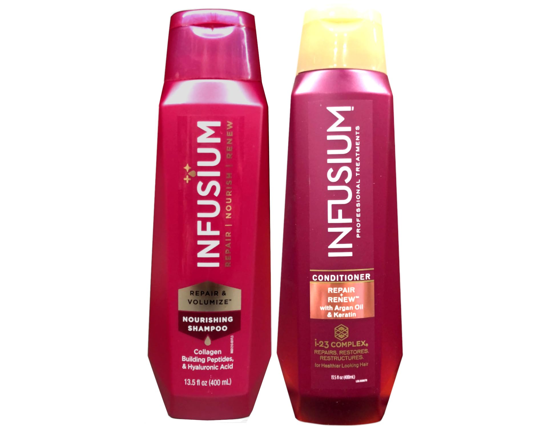 Infusium Professional Treatments Haircare - Repair & Renew With Argan Oil & Keratin - Zestaw szamponów i odżywek - Waga netto 13,5 FL OZ (400 ml) w butelce - Jeden zestaw